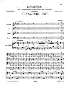 Partition complète, Lebenslust, D.609, Schubert, Franz