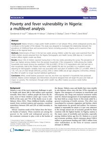 Poverty and fever vulnerability in Nigeria: a multilevel analysis