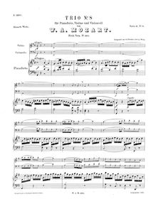 Partition complète, Piano Trio, G major, Mozart, Wolfgang Amadeus