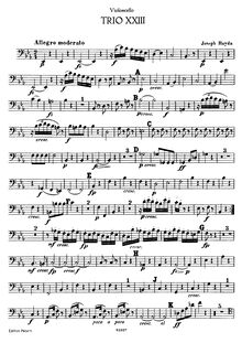 Partition de violoncelle, 3 Piano Trios, Hob.XV:21-23 par Joseph Haydn