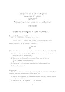 Agrégation de mathématiques : exercices d alg`ebre 2007-2008 ...
