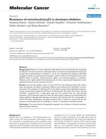 Resistance of mitochondrial p53 to dominant inhibition