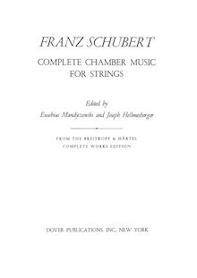 Partition complète, corde quintette, C Major, Schubert, Franz