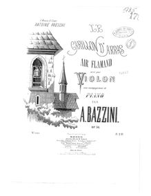 Partition de piano, Le carillon d Arras, Bazzini, Antonio