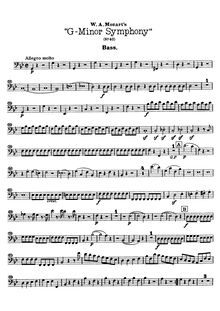 Partition Basses, Symphony No.40, G minor, Mozart, Wolfgang Amadeus