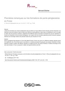 Premières remarques sur les formations de pente périglaciaires en Forez - article ; n°1 ; vol.52, pg 71-88