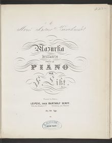 Partition Mazurka brillante (S.221), Collection of Liszt editions, Volume 12