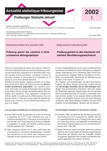 Actualité statistique fribourgeoise   Freiburger Statistik aktuell.  2002-1