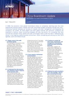 China Boardroom Update - Ten To-Do s for Audit Committees in 2010