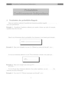 Probabilités - Conditionnement - Indépendance Cours 3