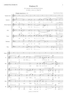 Partition chœur score (easier), psalmus 51, Beischer-Matyó, Tamás