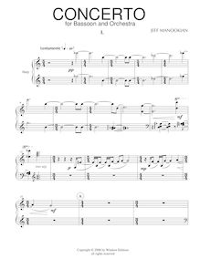 Partition harpe, Concerto pour basson et orchestre, Manookian, Jeff
