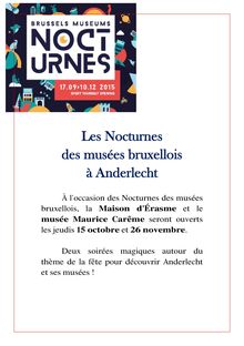 Les Nocturnes des Musées bruxellois à Anderlecht (Maison d Érasme - Musée Maurice Carême)
