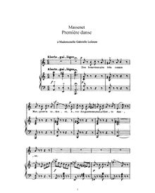 Partition complète (A minor: haut voix et piano), Première danse