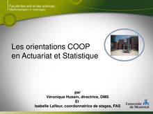 Les orientations COOP en Actuariat et Statistique