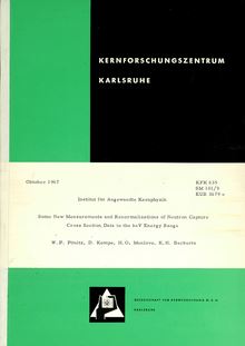 Some New Measurements and Renormalizations of Neutron Capture Cross Section Data in the keV Energy Range. Oktober 1967