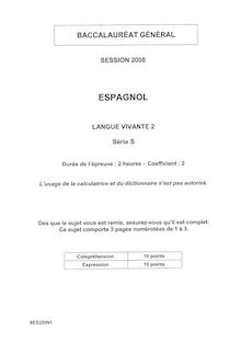 Espagnol LV2 - bac S 2008: 