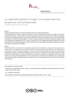 La vulgarisation agricole en images : une analyse selon trois perspectives communicationnelles - article ; n°1 ; vol.216, pg 30-36