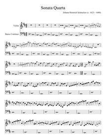 Partition Sonata No.4, violon sonates, Schmelzer, Johann Heinrich
