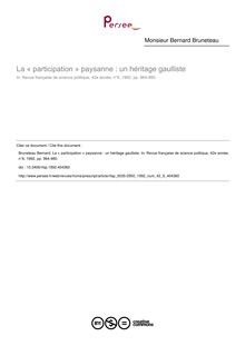 La « participation » paysanne : un héritage gaulliste - article ; n°6 ; vol.42, pg 964-980