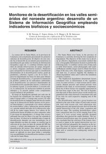 Monitoreo de la desertificación en los valles semiáridos del noroeste argentino: desarrollo de un Sistema de Información Geográfica empleando indicadores biofísicos y socioeconómicos