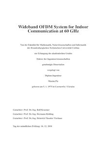 Wideband OFDM System for Indoor Communication at 60 GHz [Elektronische Ressource] / Maxim Piz. Betreuer: Rolf Kraemer