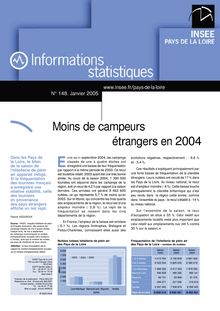 Moins de campeurs étrangers en 2004