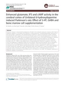 Enhanced glutamate, IP3 and cAMP activity in the cerebral cortex of Unilateral 6-hydroxydopamine induced Parkinson s rats: Effect of 5-HT, GABA and bone marrow cell supplementation
