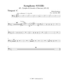 Partition timbales, Symphony No.15  Black Halloween , F minor, Rondeau, Michel par Michel Rondeau