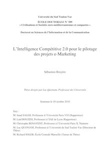L‟Intelligence Compétitive 2.0 pour le pilotage des projets e ...