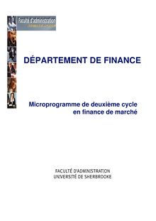 DÉPARTEMENT DE FINANCE