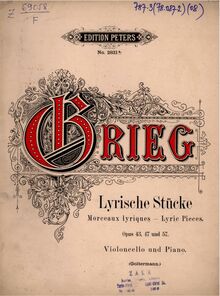 Partition , en der Heimath, lyrique pièces, Op.43, Grieg, Edvard