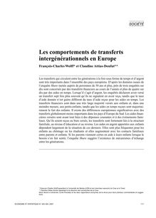 Les comportements de transferts intergénérationnels en Europe - article ; n°1 ; vol.403, pg 117-141