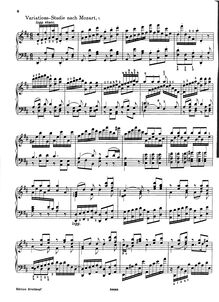 Partition Excerpt: Variations-Studie nach Mozart, 1., Klavierübung en 5 Teilen