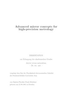 Advanced mirror concepts for high-precision metrology [Elektronische Ressource] / Frank Brückner. Gutachter: Andreas Tünnermann ; Ulf Peschel ; Chang-Hasnain