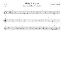 Partition 1st verse − viole de gambe aigue 1, Tabulatura Nova, Scheidt, Samuel