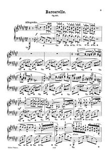Partition complète (scan), Barcarolle, F♯ major, Chopin, Frédéric