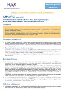 CHAMPIX - Synthèse d avis CHAMPIX - CT-6677