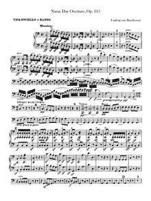 Partition violoncelles / Basses, Name Day Overture, Op.115, Overtüre zur Namensfeier