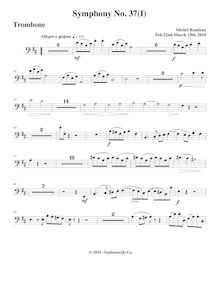 Partition Trombone, Symphony No.37, D major, Rondeau, Michel