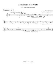Partition trompette (en C), Symphony No.40, Rondeau, Michel par Michel Rondeau