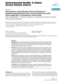 Decreased sex ratio following maternal exposure to polychlorinated biphenyls from contaminated Great Lakes sport-caught fish: a retrospective cohort study.