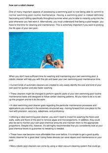 How Can A Automatic Cleaner Cut Your Pool Routine maintenance Time?