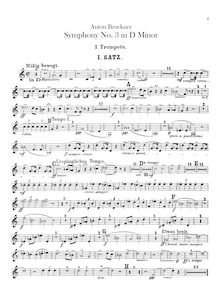 Partition trompette 1, 2, 3 (F, E, E♭, D, D♭), Symphony No.3 en D minor