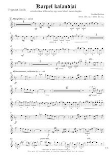 Partition trompette 1, pour Adventures of Karpel, Szalkai, Balázs