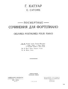 Partition complète, 4 Morceaux, Op.34, Catoire, Georgy
