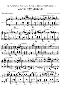 Partition 17 valses (Op.50a), 34 Valses sentimentales, Schubert, Franz