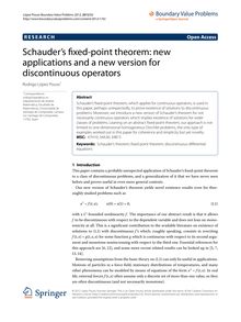Schauder’s fixed-point theorem: new applications and a new version for discontinuous operators