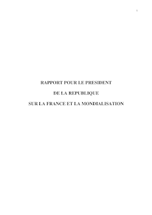 La France et la mondialisation : rapport au Président de la République