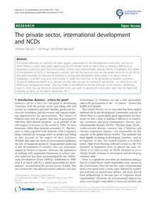 The private sector, international development and NCDs
